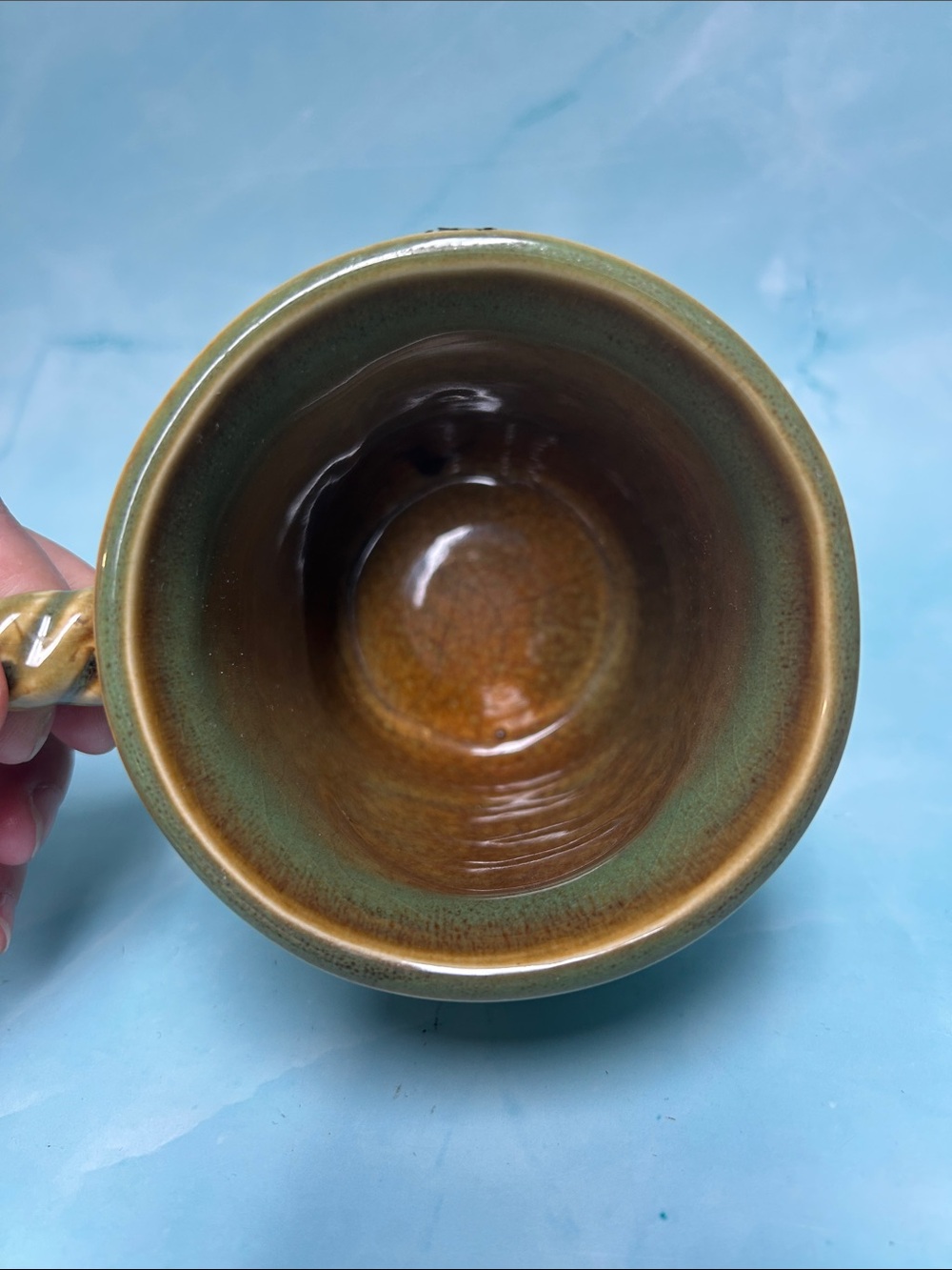 Rustic Green Ceramic Mug - Picture 4 of 5
